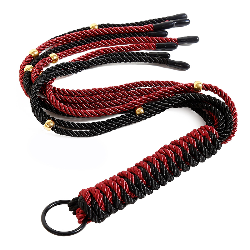 Riding Crop Dressage - 63cm czerwono-czarny podwójny mecz pleciona lina