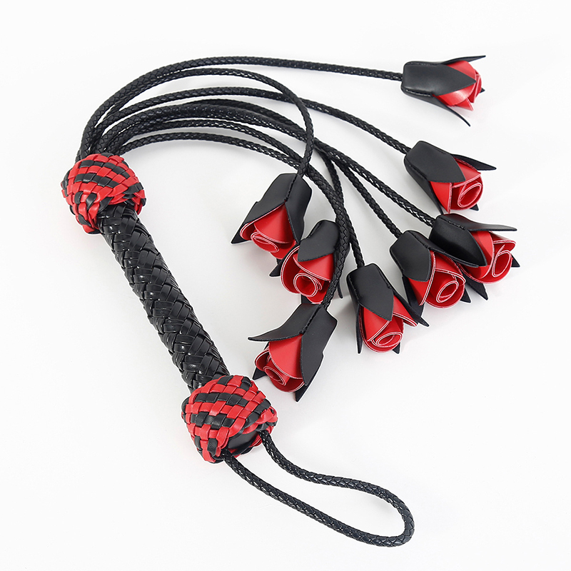 Riding Crop Dressage - 64,5 cm Skórzany uchwyt Różany bicz