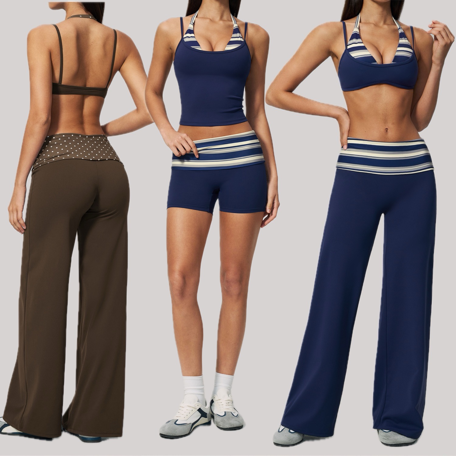 Outdoor Sport Outfit - Dwuczęściowy damski zestaw sportowy do jogi,