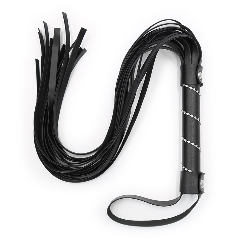 Riding Crop Dressage - 63.5cm diamentowa inkrustowana rączka skórzana frędzle