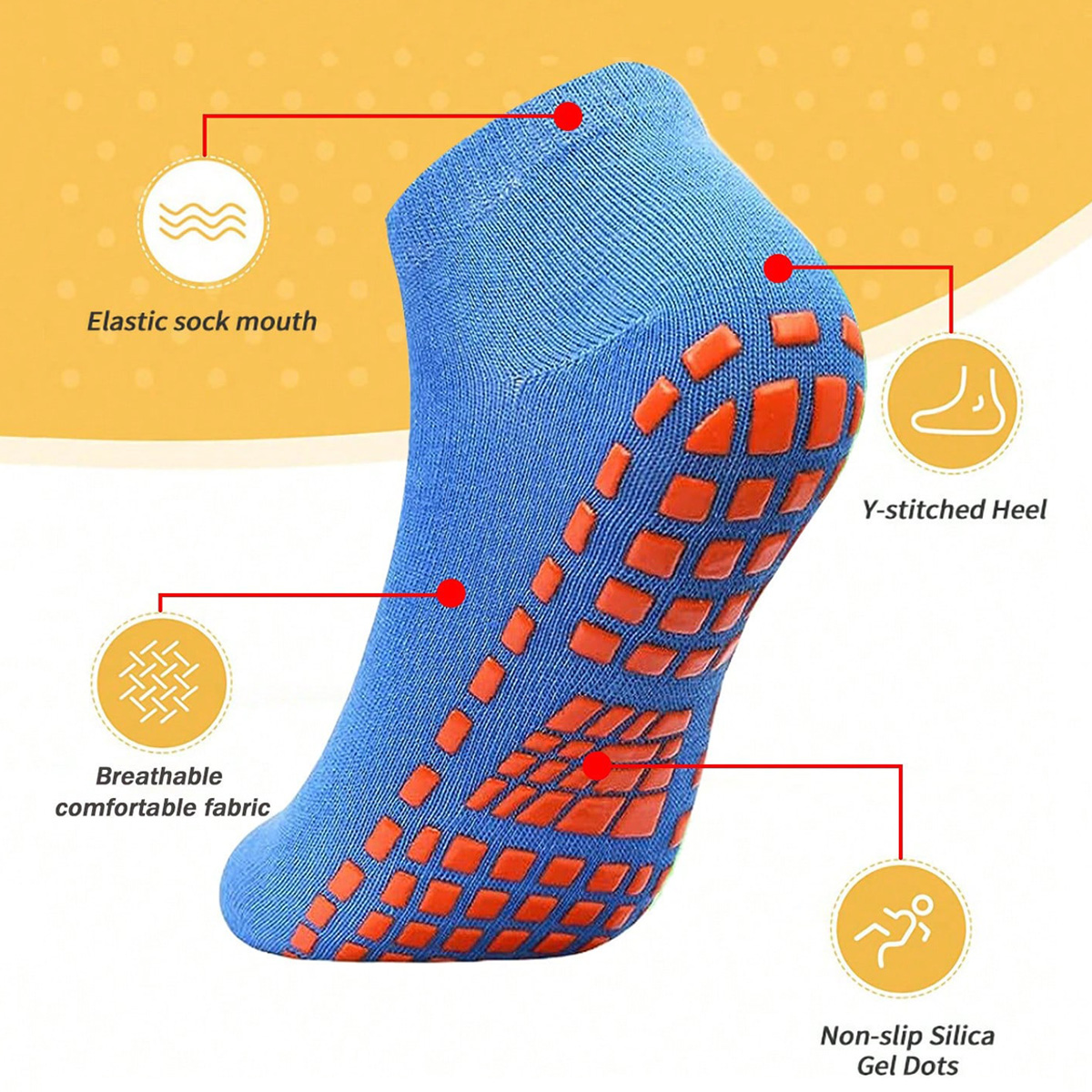 1/4 pary unisex silikonowe ant – Trampoline Park Sock recenzja i cena